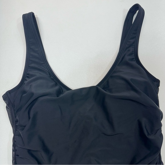 DKNY Women’s One Piece Bathing Suit Size 10 Tummy Control Black - Picture 3 of 7